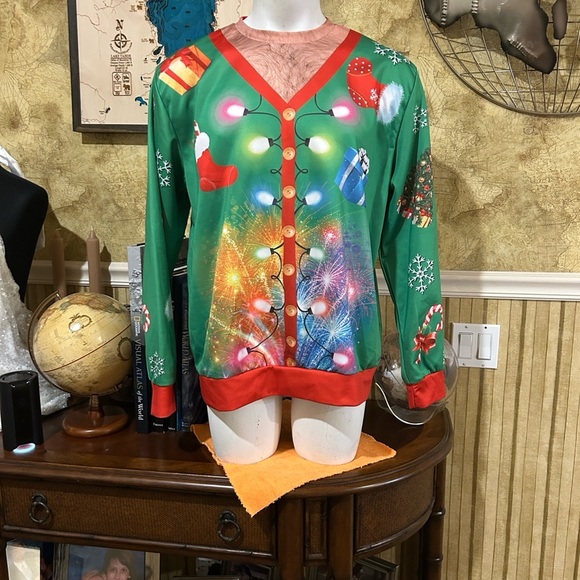 Festive Green Christmas Sweatshirt. Lightweight. XL. Nearly New. - Picture 1 of 9